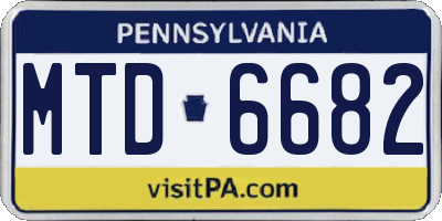 PA license plate MTD6682