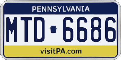 PA license plate MTD6686