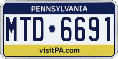 PA license plate MTD6691