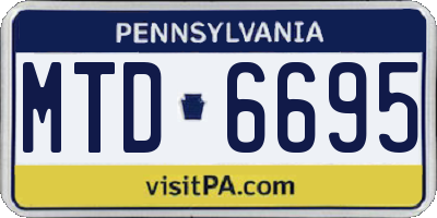 PA license plate MTD6695