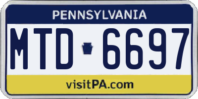 PA license plate MTD6697