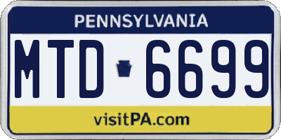 PA license plate MTD6699