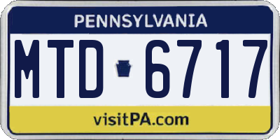 PA license plate MTD6717