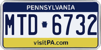 PA license plate MTD6732