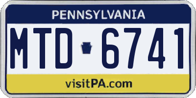 PA license plate MTD6741