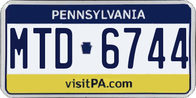 PA license plate MTD6744