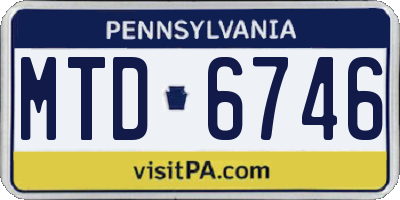 PA license plate MTD6746
