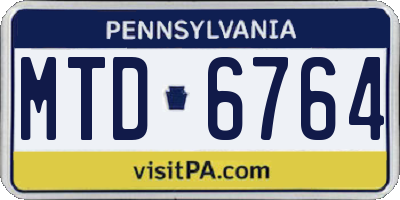 PA license plate MTD6764