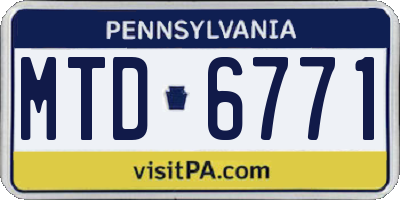 PA license plate MTD6771