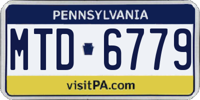 PA license plate MTD6779
