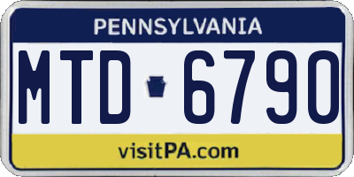 PA license plate MTD6790