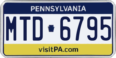 PA license plate MTD6795