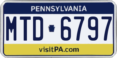 PA license plate MTD6797