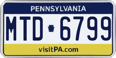 PA license plate MTD6799