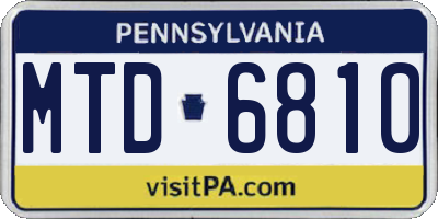 PA license plate MTD6810