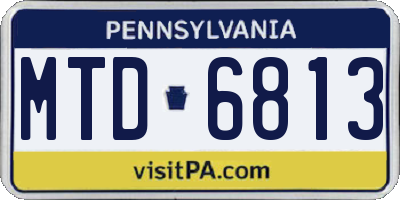 PA license plate MTD6813