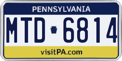 PA license plate MTD6814