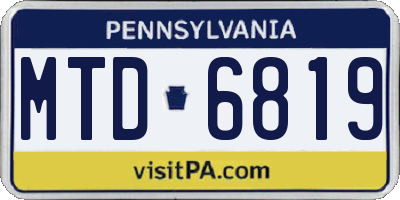 PA license plate MTD6819
