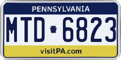 PA license plate MTD6823