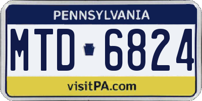 PA license plate MTD6824