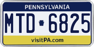 PA license plate MTD6825