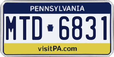 PA license plate MTD6831