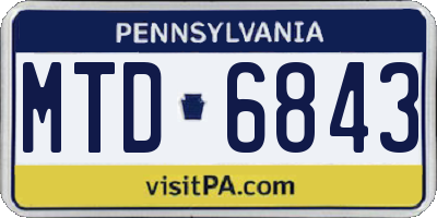 PA license plate MTD6843