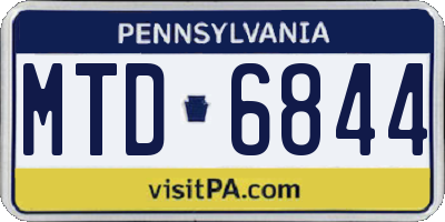 PA license plate MTD6844