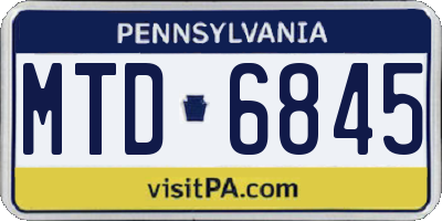PA license plate MTD6845