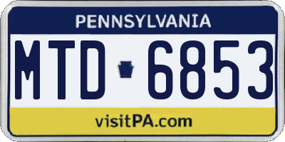 PA license plate MTD6853
