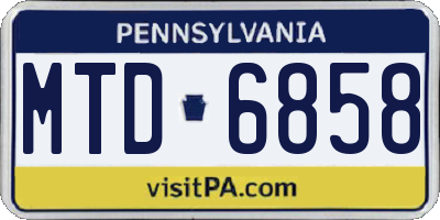 PA license plate MTD6858