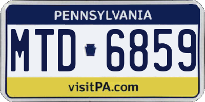 PA license plate MTD6859
