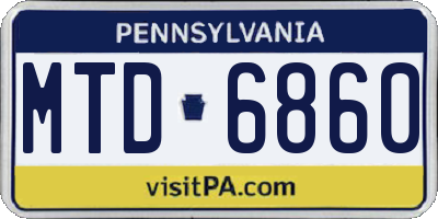 PA license plate MTD6860