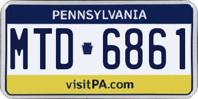 PA license plate MTD6861