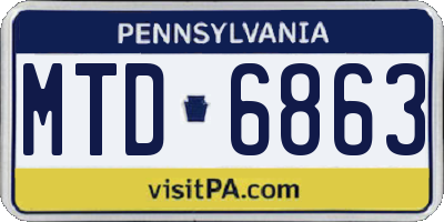 PA license plate MTD6863