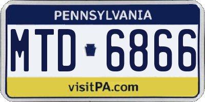 PA license plate MTD6866