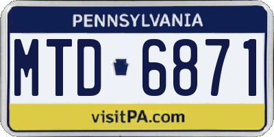 PA license plate MTD6871