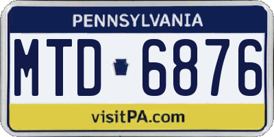 PA license plate MTD6876