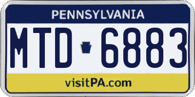 PA license plate MTD6883