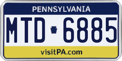 PA license plate MTD6885