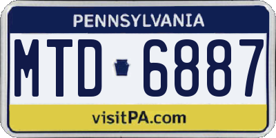 PA license plate MTD6887