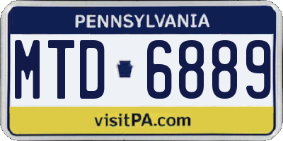 PA license plate MTD6889