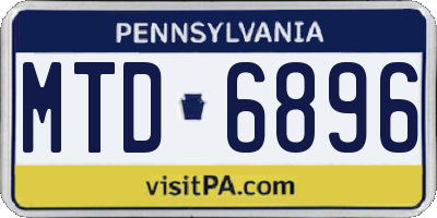 PA license plate MTD6896