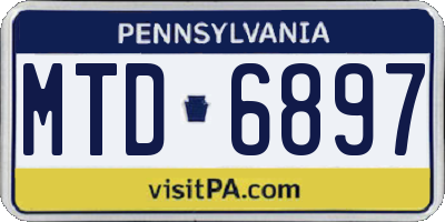 PA license plate MTD6897