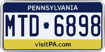 PA license plate MTD6898