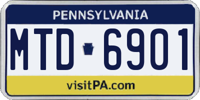 PA license plate MTD6901