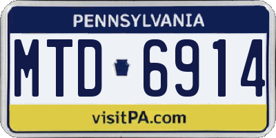 PA license plate MTD6914