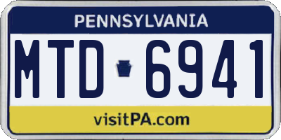 PA license plate MTD6941