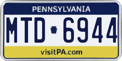 PA license plate MTD6944