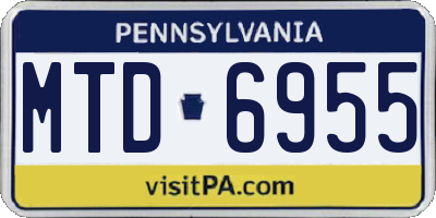 PA license plate MTD6955
